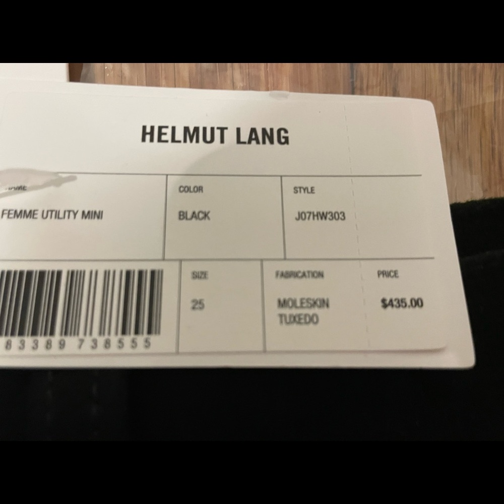 SOLD🖤Helmut Lang🖤Femme Silk-Trim Utility Mini Skirt. Size 25. NWT. MSRP $435. - Picture 6 of 7